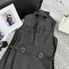 Urban Sexy Dresses Designer 2023 Autumn/Winter High end Women's Wear New Tank Top Dress Womens Sheepskin Fashion Classic H-Shape EEHM