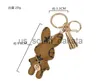 Nyckelringar 7Style Designer Key Rings Rabbit Pu Leather Keychains Purse Pendant Car Keyring Chain Charm Brown Flower Mini Bag Tassel Gift For Men Women X0914