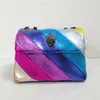 Kurt Geiger Bag Bag Rainbow Women Women Handbag Rointing Cross Body Bag Batwork Clutch252V