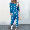 Sweats à capuche pour femmes 2023 Automne 2 pièces Ensemble Femmes Tenues Ensembles assortis Streetwear Street Style Imprimé Floral Survêtement Dames Survêtement Femme