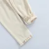 Pantalons pour bébés, collants tricotés, doux, côtelés, garniture en dentelle, bas chauds d'hiver pour tout-petits, Leggings longs pour nourrissons