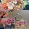 Brincos de argola com círculos de animais fofos elefante de desenho animado personalizado