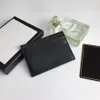 Porte-cartes noir pour femmes et hommes, portefeuille de styliste en cuir de galets de couleur pure, luxe avec box206b