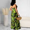 Vestidos de trabalho femininos duas peças floral impresso sem costas alta fenda ternos rendas até bodysui verão moda sexy praia 2023