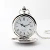 Pocket Watches Sell 100pcs/lot Vintage Polished Silver Quartz Watch Retro Men Women Gift Wholesale