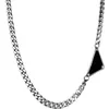 Designer de luxe Nacklace pour femmes hommes 2 couleurs clavicule chaîne en argent Triangle pendentif colliers haute qualité bijoux amour Bracelet278B