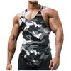 Regatas masculinas verão camuflagem colete superior respirável musculação camiseta ginásio sem mangas masculina moda tripulação pescoço fitness