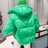 Parkas en duvet pour femmes hiver chaud ample court à capuche grande poche coton rembourré manteau femmes mode blanc rose bleu vert coton Parkas vestes femme 230912