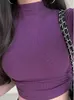 Koszulki damskie houzhou seksowne bodycon kobiety Tshirt Summer Casual Streetwear Black Slim Solid Short Sleeve Tees Turtleck