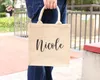 Kopplingspåsar Personlig säckväv Tote - Dag Ever Wedding Welcome Bag Beach Jute Gift Favor Brudtärna Bachelorette Sleepover Birthday