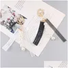 Korean spetsimitation Pearl Keychain Fashion Tassel Accessories Pendant Key Ring Women Ryggsäck Holder Drop Delivery