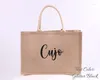 Boodschappentassen Gepersonaliseerde Jute Tote - Dag Ooit Bruiloft Welkomsttas Strand Jute Cadeau Gunst Bruidsmeisje Bachelorette Sleepover Verjaardag