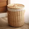 Wicker dirty basket hamper frame storage box pot shop weaving clothes T200224264I