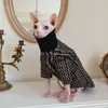 Cat Costumes Retro Cotton Lining Fall Winter Thicken Hairless Clothes Sphinx No Allergenic Coat Pet Costume Sphynx For