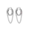 Nouveau design gland chaîne oreille boucle femme boucle d'oreille titane acier boucles d'oreilles femmes boucle d'oreille cerceaux bijoux de créateur E1000