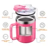 UPS Double Wall 380mL S12oz tainless Steel Tumbler Cup Custom Logo vacuum Hot Pink Coffee Handle Mug With Plastic Lid JJ 9.14