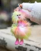 Porte-clés Porte-clés en peluche à la mode coloré en peluche cheveux frits autruche porte-clés mignon désert animal Harajuku porte-clés sac voiture porte-clés déclaration bijoux cadeaux 230807 x09