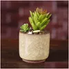 Planters krukor Ice Cracked Mini Ceramic Flower Pot Colorf Söt blomkruka för skrivbordsdekoration köttiga krukväxter DC941 Drop Deli Dho2m