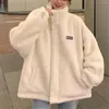 Women's Hoodies White Girl Hoodie Women Harajuku Kpop Jacket Loose Hip Hop Tops Solid Autumn Winter Sweatshirt Zip Up Streetwear Females