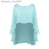 Women's Cape Bride shawl extended chiffon pullover cape women's wedding dress party accessories multi color L230914