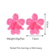 Dangle Earrings 2023 Charm Resin Flower Lines Decor Exaggerated Big For Women Trend Luxury Design Unique Party Pendant Jewelry