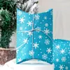 Presentförpackning 10st kudde form godisförpackning kreativa gåvor snöflinga låda diy handgjorda papper jul