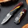 Piccolo coltello pieghevole in acciaio inossidabile MINI Coltello da campeggio Portachiavi tascabile EDC Lame da esterno Taglierina Manico in legno Coltello da cucina