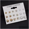 Stud Vintage Pearl Earring For Women Bohemian Earrings Set Female Fashion Jewelry Drop Delivery Dhz4G