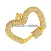 Fermoirs Crochets Riversr CZ Micro Pave Vis Blanc Rose Jaune Gun Noir Croix Demi Pêche Cuivre Zircon Pendentif Connecteurs Bijoux DIY Fin Dhz4U