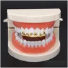 Vergulde Tanden Grillz Vulkanische Lava Drip Grills Hoge Kwaliteit Heren Hip Hop Sieraden Drop Levering Dhw3N