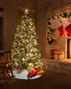 Décorations de Noël Jupe d'arbre à lumières jaunes Fournitures de Noël pour la maison Jupes rondes Couverture de base