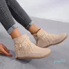 Boots Plus Size35-43 Fringe Rome Moccasin Women Shoes Autumn Rubber Flat Heel Ankle For Low 2cm Mujer Botas