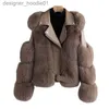 Womens Fur Faux Fur Designer Clothing Women Furry brown Cropped Faux Fur Coat Crop Jackets Lapel Neck Womens Fluffy Top Coat Hooded Winter Jacket Pellicce casaco de pe