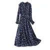 Casual Dresses Spring-Summer 2023 Fashion Temperament Slim Fit Print Chiffon Dress Women's Long Plus Size Fat