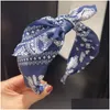 Headbands Ethnic Style Totem Printing Women Rabbit Ears Cloth Bow Headband Girls Hair Head Hoop Bands Accessories For Girl Headwear Dr Dh6Dq