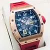 Richarmill Orologio meccanico automatico Orologi da polso svizzeri Orologi con movimento Mens Series Machinery RM030 Edizione limitata 42 50mm Orologio da uomo in oro rosa Hol WNHTM