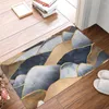 Bath Mats 40cmx60cm Cute Print Floor Mat Bathroom Ground Slip Door Pad Rug Living Room Carpet Golden Black Mountain Peaks Marble