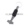 Nyckelringar Nyckelringar Handgjorda rostfritt stål Hammer Keychain Key Ring Chain Retro Style Men Gift Drop Delivery DH7IW X0914