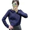 Женские свитера Дизайнерские Высококачественные женские осенние маленькие вязаные свитера с высоким воротником, кардиган, пуловеры Осень-зима, новая мода, универсальный топ OXJH