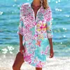 Costumi da bagno da donna Top estivo da donna Camicia da ufficio sexy con scollo a V casual stampata in 3D Bohemian party protezione solare spiaggia 230914