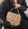 Bolsa de ombro com palavras prensadas, bolsa pequena quadrada texturizada, corrente crossbody, grande capacidade, eleganteendibags, eleganteendibags