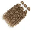 Peruaanse watergolf 3 bundels met 4x4 kanten frontaal gratis deel 10-30 inch 27# kleur 100% menselijke haar inslag met sluitingen