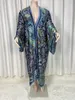 Damskie stroje kąpielowe 2023 Summer Kobiety Kardigan Beachwaer Sexy Boho Maxi African Holiday Sleeve Silk Upewnienie szaty kimono Kaftan 230914