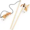 UPS Cat Toys Funny Stick Interactive Kitten Wood Wand Feather Bell Fish Rat Doll Catcher Teaser Training For Indoor Animal 911 JJ 9.14