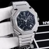 Top Fashion Quartz Chronograph Watch Mężczyzn Grey Sier Tarf 40 mm Classic Stopwatch Gentlemen Casual Randwatch Pełny Zegar ze stali nierdzewnej 6179