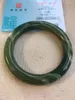 Bangle 2023 Real Green Jade Natural Handmade Round Bracelets Jewelry Accessories Certified Jades Stone Bangles Ladies Gifts