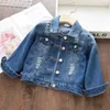 Jackor Bear Leader Girls Denim Coats Brand Spring Kids Jackets Kläder Tecknad kappa broderi Barn Kläder för 3 8y 230914