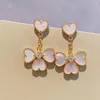 Dangle Earrings 2023 Sweet And Delicate White Fritillaria Love Flower For Women Anniversary Gifts Elegant Luxury Famous Jewelry.