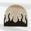 Bérets élastiques coupe-vent chapeau d'hiver tricoté motif de flamme pour femmes hommes garder l'oreille au chaud doux fournitures pour temps froid