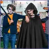 Women's Cape Hoodie Cape för män Hooded Cloak för Cosplay Costume Halloween Costume For Men Women For Nightclub Stage Shuo2SG L230914